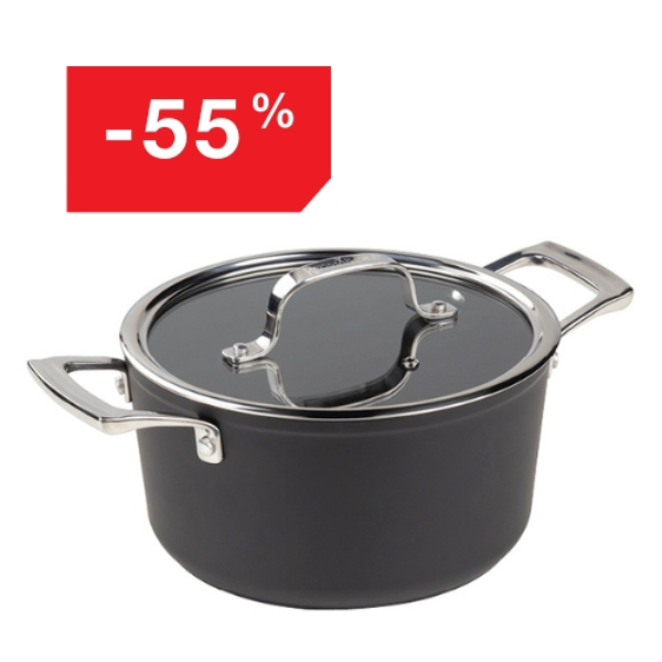 Lonac sa staklenim poklopcem Rosmarino Diamond Pro Chef - 20 cm